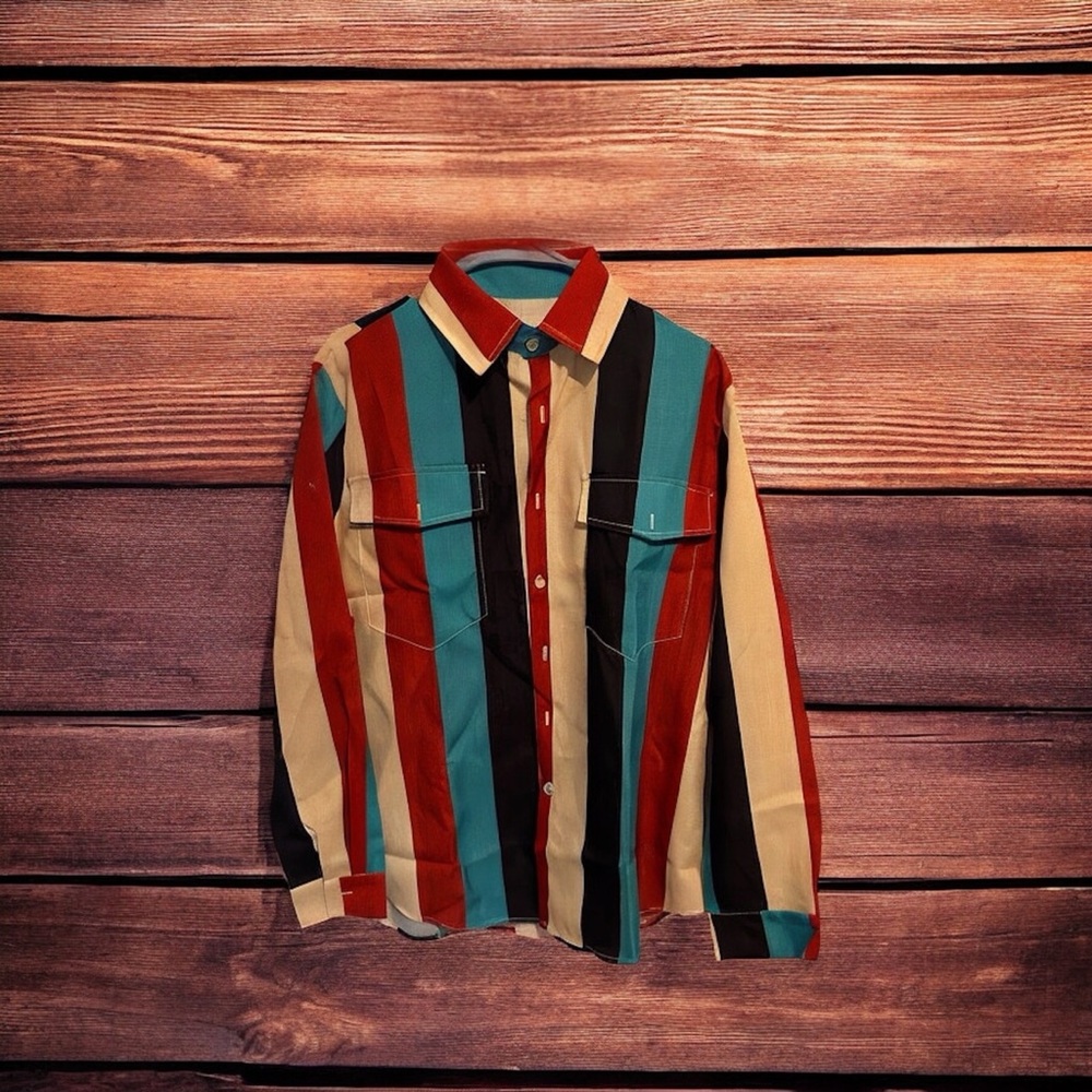 Vibrant Striped Men's Casual Shirt